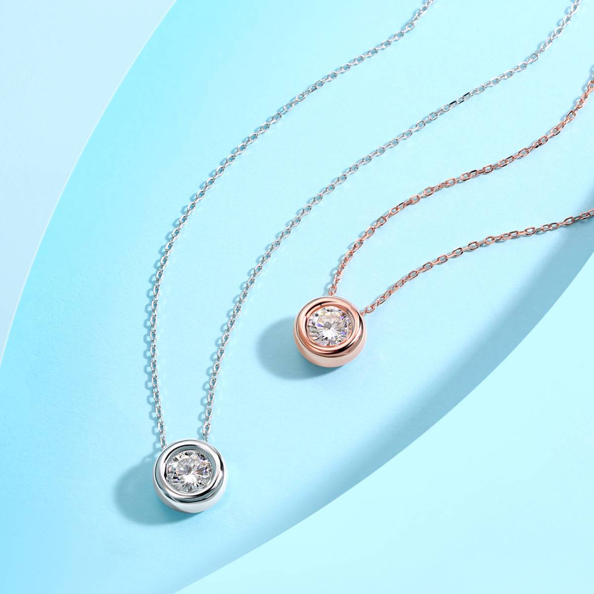 Bubble Series S925 Silver Plated Platinum Moissanite Pendant Earnail Bracelet Set